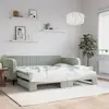 Image de vidaXL Lit de jour et gigogne et matelas gris clair 100x200 cm velours