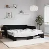 Image de vidaXL Lit de jour avec lit gigogne et matelas noir 100x200 cm velours