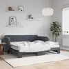 Image de vidaXL Lit de jour avec gigogne et matelas gris foncé 90x190cm velours