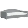 Image de vidaXL Lit de jour avec matelas gris clair 100x200 cm tissu