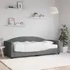 Image de vidaXL Lit de jour avec matelas gris foncé 90x190 cm tissu