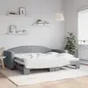 Image de vidaXL Lit de jour avec gigogne sans matelas gris clair 90x200 cm