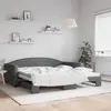 Image de vidaXL Lit de jour avec gigogne sans matelas gris foncé 100x200 cm