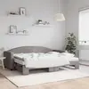 Image de vidaXL Lit de jour avec gigogne et matelas taupe 80x200 cm tissu