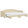 Image de vidaXL Lit de jour avec gigogne et matelas crème 80x200 cm tissu