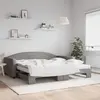 Image de vidaXL Lit de jour avec gigogne et matelas taupe 100x200 cm tissu