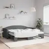 Image de vidaXL Lit de jour avec gigogne et matelas gris foncé 90x190 cm tissu