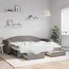 Image de vidaXL Lit de jour avec gigogne et tiroirs sans matelas taupe 80x200cm