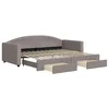 Image de vidaXL Lit de jour avec gigogne et tiroirs sans matelas taupe 90x200cm