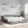Image de vidaXL Lit de jour avec gigogne et tiroirs sans matelas taupe 90x200cm