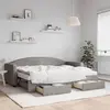 Image de vidaXL Lit de jour avec gigogne et tiroirs taupe 80x200 cm tissu