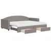 Image de vidaXL Lit de Jour avec Lit Gigogne et Tiroirs, Canapé-lit avec Rangement, Lit d'Invité, Meuble de Chambre à Coucher Salon, Moderne, Taupe 90x200 cm Tissu