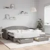 Image de vidaXL Lit de jour avec gigogne et tiroirs taupe 90x200 cm tissu