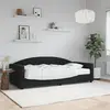 Image de vidaXL Lit de jour avec matelas noir 90x200 cm velours