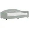 Image de vidaXL Lit de jour avec matelas gris clair 100x200 cm velours