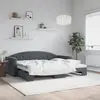 Image de vidaXL Lit de jour avec gigogne sans matelas gris foncé 90x200 cm