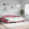 Image de vidaXL Lit de jour avec gigogne sans matelas rose 90x200 cm
