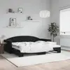 Image de vidaXL Lit de jour avec gigogne sans matelas noir 90x200 cm