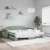 Image de vidaXL Lit de jour avec gigogne sans matelas gris clair 100x200 cm