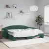 Image de vidaXL Lit de jour avec gigogne et matelas vert foncé 80x200cm velours