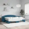 Image de vidaXL Lit de jour avec lit gigogne et matelas bleu 90x200 cm velours
