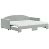 Image de vidaXL Lit de jour avec gigogne et matelas gris clair 90x200cm velours