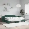 Image de vidaXL Lit de jour avec gigogne et matelas vert foncé 90x200cm velours