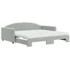 Image de vidaXL Lit de jour et gigogne et matelas gris clair 100x200 cm velours