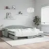Image de vidaXL Lit de jour et gigogne et matelas gris clair 100x200 cm velours