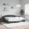 Image de vidaXL Lit de jour avec gigogne et matelas gris foncé 90x190cm velours