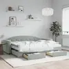 Image de vidaXL Lit de jour avec gigogne et tiroirs gris clair 80x200cm velours