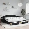 Image de vidaXL Lit de jour avec gigogne et tiroirs noir 80x200 cm velours