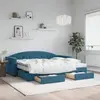 Image de vidaXL Lit de jour avec gigogne et tiroirs bleu 90x200 cm velours