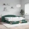 Image de vidaXL Lit de jour avec gigogne et tiroirs vert foncé 90x200cm velours