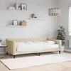 Image de vidaXL Lit de jour avec matelas crème 90x200 cm tissu