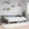 Image de vidaXL Lit de jour avec gigogne sans matelas gris clair 80x200 cm
