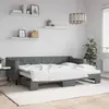Image de vidaXL Lit de jour avec gigogne sans matelas gris foncé 80x200 cm