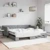 Image de vidaXL Lit de jour avec gigogne sans matelas gris clair 100x200 cm