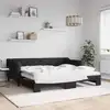 Image de vidaXL Lit de jour avec lit gigogne noir 90x190 cm tissu