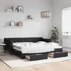 Image de vidaXL Lit de jour avec gigogne et tiroirs noir 90x190 cm tissu