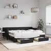 Image de vidaXL Lit de jour avec gigogne et tiroirs noir 80x200 cm tissu