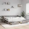 Image de vidaXL Lit de jour avec gigogne et tiroirs taupe 80x200 cm tissu