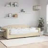 Image de vidaXL Lit de jour avec matelas crème 100x200 cm tissu