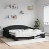 Image de vidaXL Lit de jour avec gigogne sans matelas noir 90x200 cm