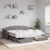 Image de vidaXL Lit de jour avec gigogne et tiroirs sans matelas taupe 80x200cm