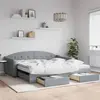 Image de vidaXL Lit de jour avec gigogne et tiroirs sans matelas 100x200 cm