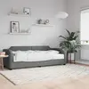 Image de vidaXL Lit de jour avec matelas gris foncé 90x200 cm tissu