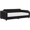 Image de vidaXL Lit de jour avec matelas noir 90x200 cm tissu
