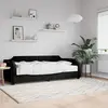 Image de vidaXL Lit de jour avec matelas noir 90x200 cm tissu