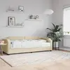 Image de vidaXL Lit de jour avec matelas crème 90x200 cm tissu